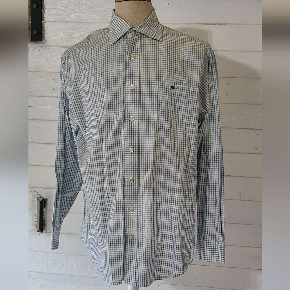 Men's Vineyard Vines Tucker plaid shirt long sleeve button-down size Large